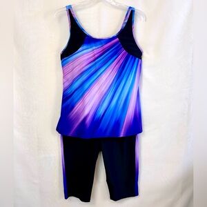 NWT Hanna Nikole Tummy Control 2 Piece Tankini With Modesty Shorts / Size 16W